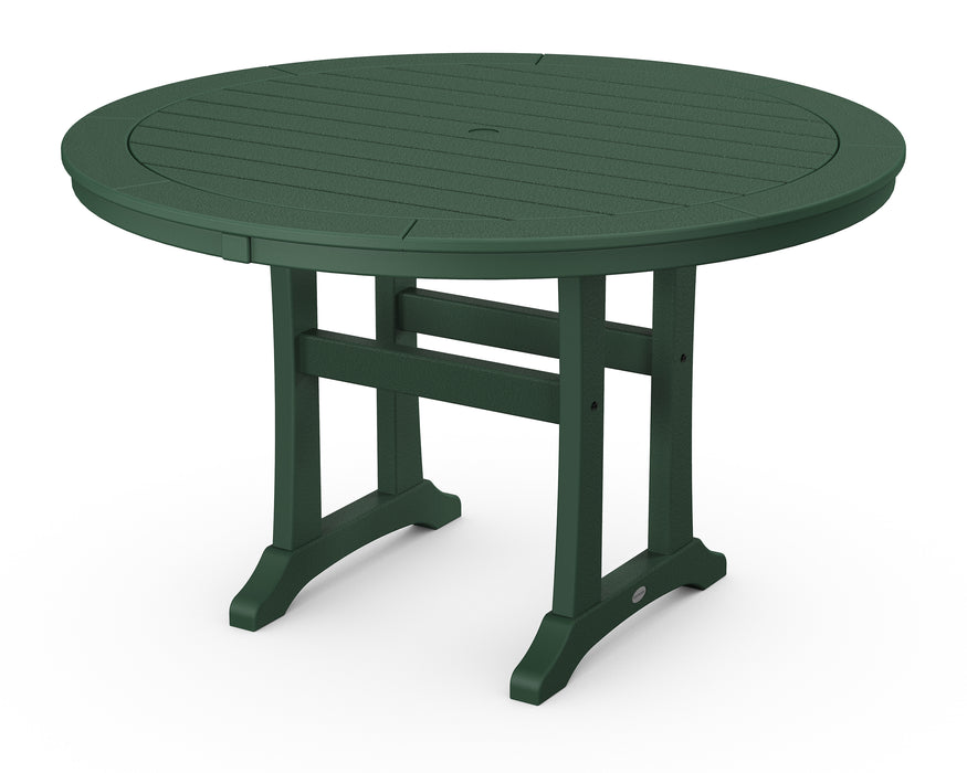 POLYWOOD Nautical Trestle 48" Round Dining Table in Green image