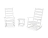 POLYWOOD Shaker 3-Piece Porch Rocking Chair Set in White image