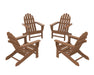 POLYWOOD 4-Piece Classic Adirondack Conversation Set in Teak image