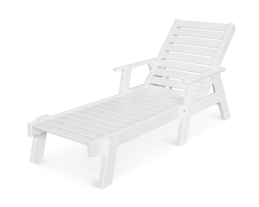 POLYWOOD Captain Chaise with Arms in White image