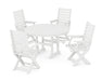 POLYWOOD Captain 5-Piece Round Dining Set in White image