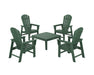 POLYWOOD 5-Piece South Beach Casual Chair Conversation Set with 36" Conversation Table in Green image