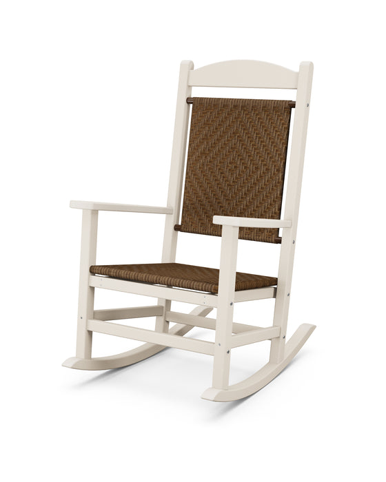 POLYWOOD Presidential Woven Rocking Chair in Sand / Tigerwood image