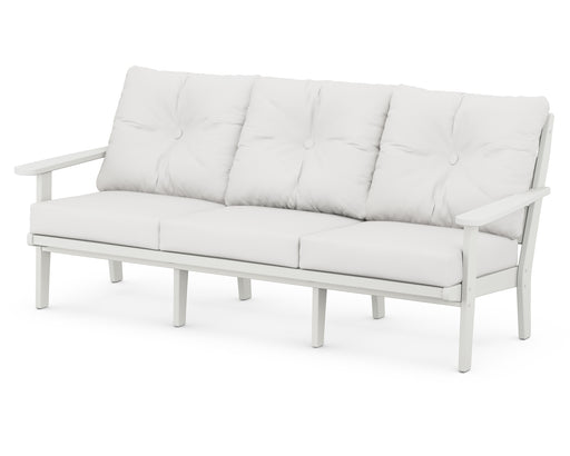 POLYWOOD Lakeside Deep Seating Sofa in Vintage White / Natural Linen image