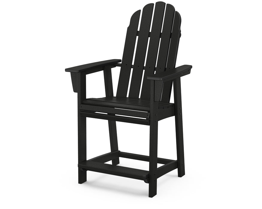 POLYWOOD Vineyard Curveback Adirondack Counter Chair in Black