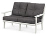 POLYWOOD Lakeside Deep Seating Loveseat in Vintage White / Ash Charcoal image