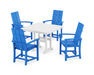 POLYWOOD Modern Adirondack 5-Piece Farmhouse Dining Set in Pacific Blue image