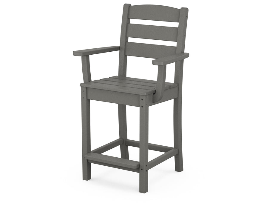 POLYWOOD Lakeside Counter Arm Chair in Slate Grey image