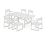 POLYWOOD EDGE 7-Piece Rustic Farmhouse Dining Set in White image