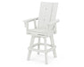 POLYWOOD Modern Curveback Adirondack Swivel Bar Chair in Vintage White image