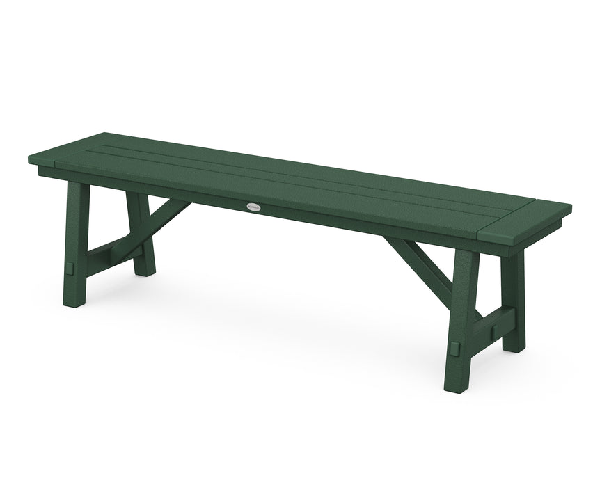 POLYWOOD Rustic Farmhouse 60" Backless Bench in Green image