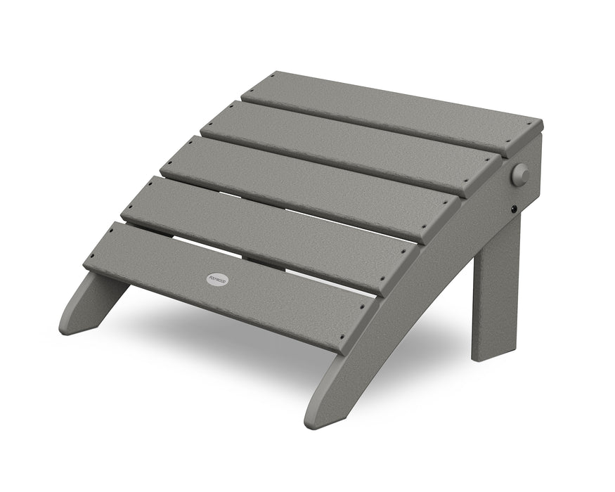 POLYWOOD Classic Oversized Adirondack Folding Ottoman in Slate Grey