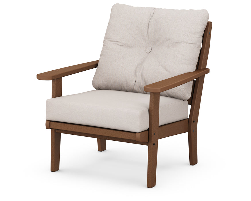POLYWOOD Lakeside Deep Seating Chair in Teak / Dune Burlap image