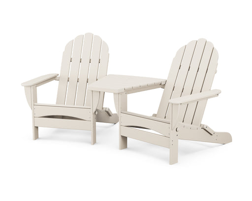 POLYWOOD Classic Oversized Adirondacks with Angled Connecting Table in Sand image