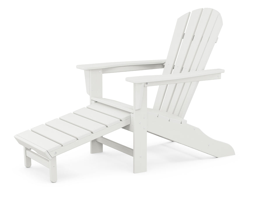 POLYWOOD Palm Coast Ultimate Adirondack with Hideaway Ottoman in Vintage White image