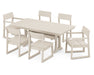 POLYWOOD EDGE 7-Piece Farmhouse Trestle Dining Set in Sand image