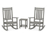 POLYWOOD Estate 3-Piece Rocking Chair Set with Long Island 18" Side Table in Slate Grey image