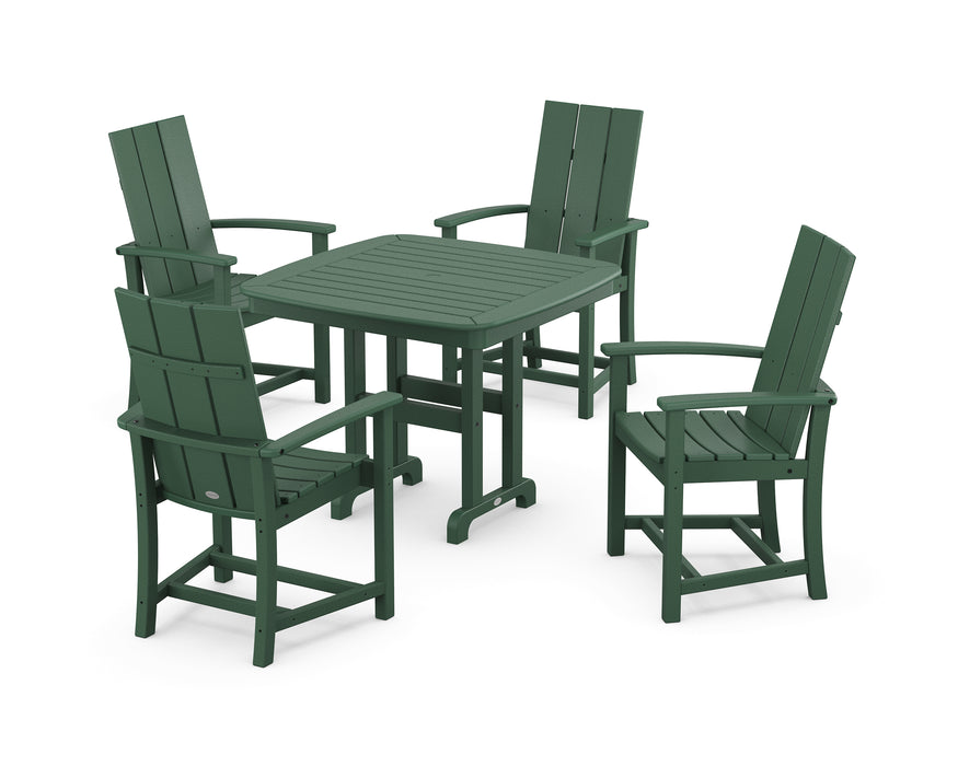 POLYWOOD Modern Adirondack 5-Piece Dining Set in Green