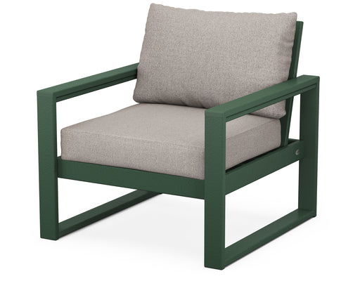 POLYWOOD EDGE Club Chair in Green / Weathered Tweed image