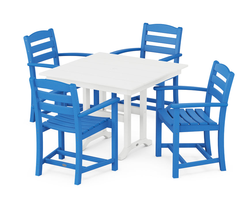 POLYWOOD La Casa Cafe 5-Piece Farmhouse Dining Set in Pacific Blue