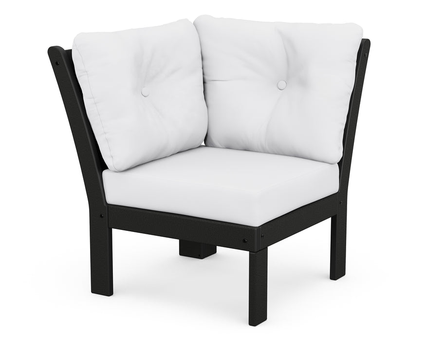 POLYWOOD Vineyard Modular Corner Chair in Black / Natural