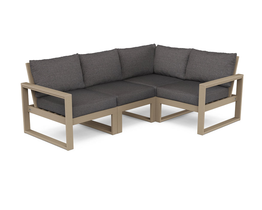 POLYWOOD EDGE 4-Piece Modular Deep Seating Set in Vintage Sahara / Ash Charcoal image