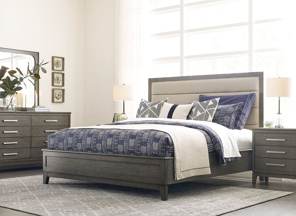 Kincaid Furniture Cascade Ross King Upholstered Panel Bed in Sable