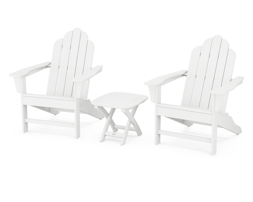 POLYWOOD Long Island Adirondack 3-Piece Set in White