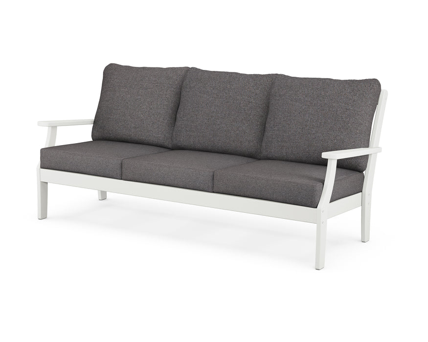 POLYWOOD Braxton Deep Seating Sofa in Vintage White / Ash Charcoal