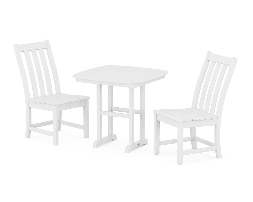 POLYWOOD Vineyard Side Chair 3-Piece Dining Set in White