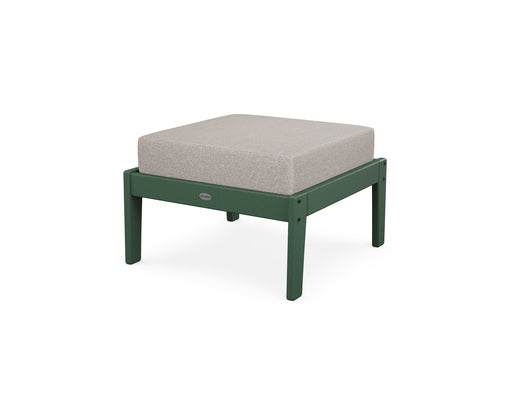 POLYWOOD Lakeside Deep Seating Ottoman in Green / Weathered Tweed image