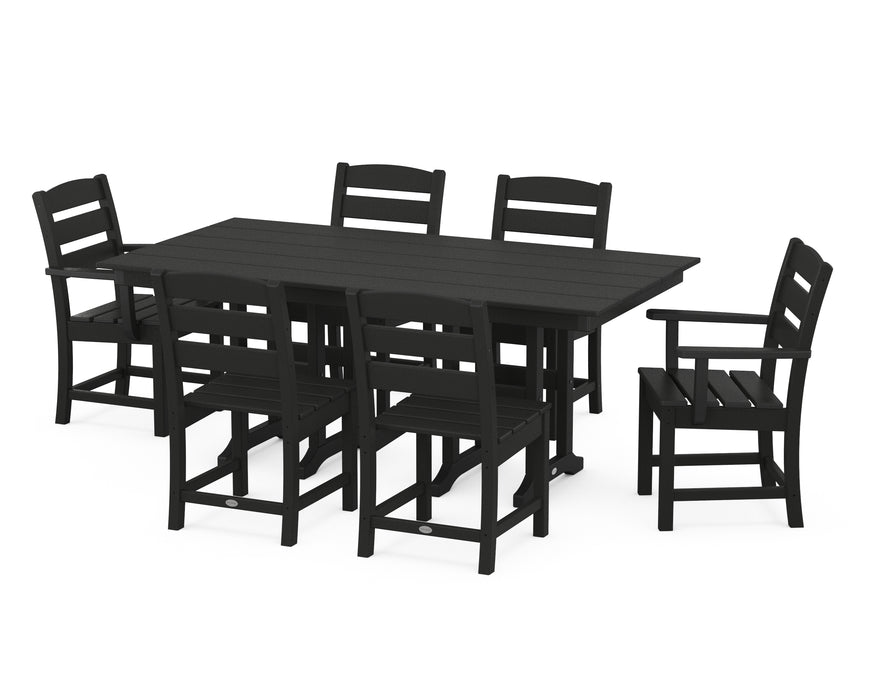 POLYWOOD Lakeside 7-Piece Farmhouse Dining Set in Black image