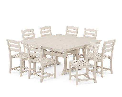 POLYWOOD La Casa Cafe 9-Piece Nautical Trestle Dining Set in Sand image