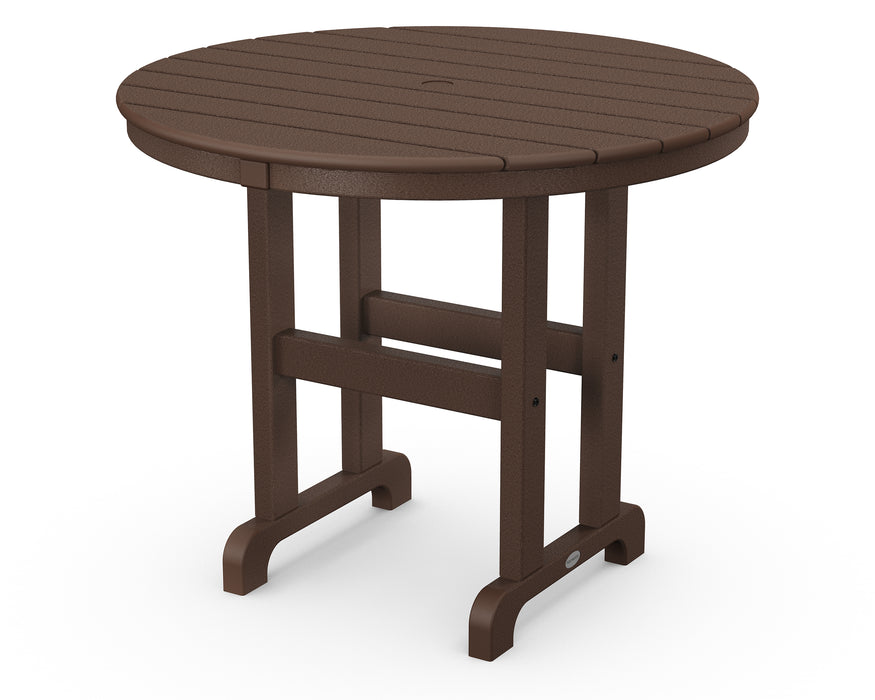 POLYWOOD 36" Round Farmhouse Dining Table in Mahogany image