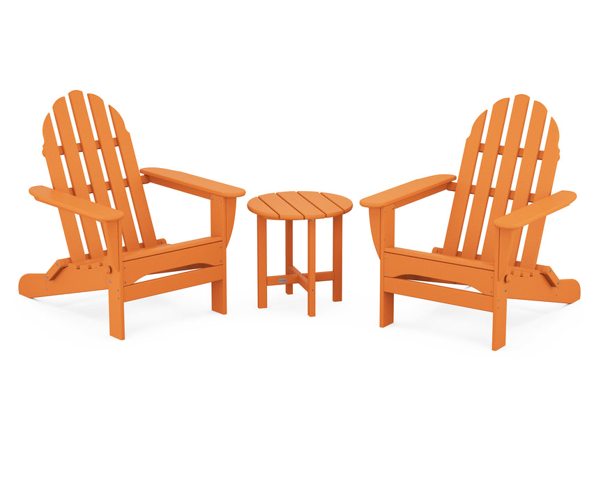 POLYWOOD Classic Folding Adirondack 3-Piece Set in Tangerine image