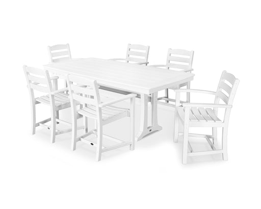 POLYWOOD La Casa Cafe 7-Piece Arm Chair Dining Set in White image