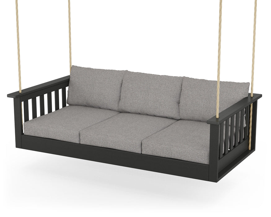 POLYWOOD Vineyard Daybed Swing in Black / Grey Mist