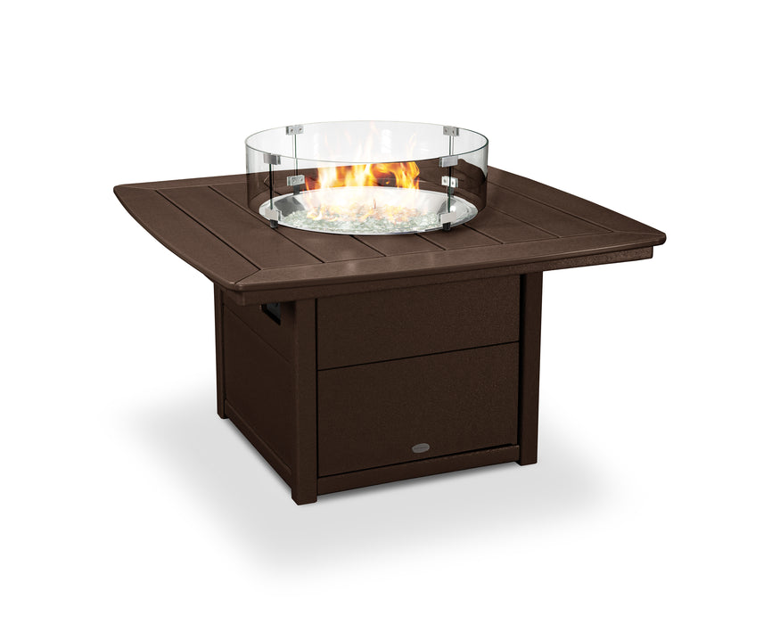 POLYWOOD Nautical 42" Fire Pit Table in Mahogany