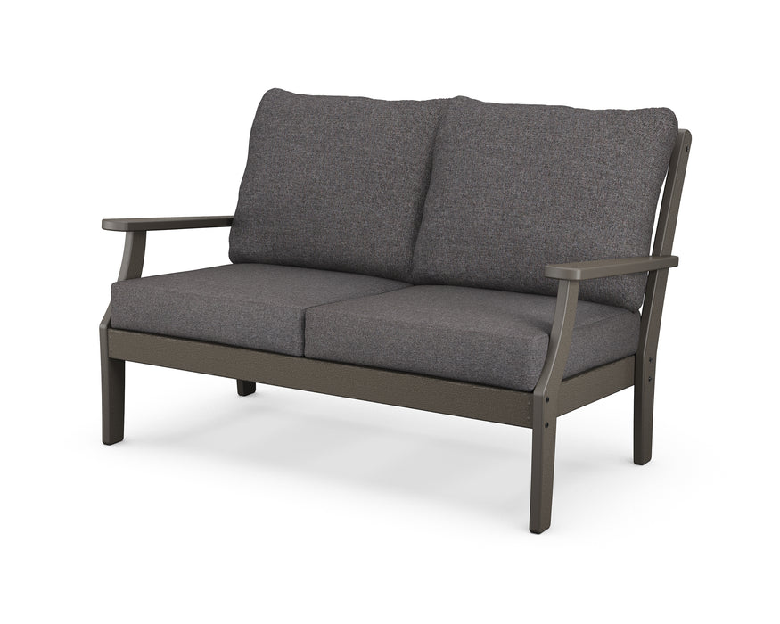 POLYWOOD Braxton Deep Seating Loveseat in Vintage Coffee / Ash Charcoal