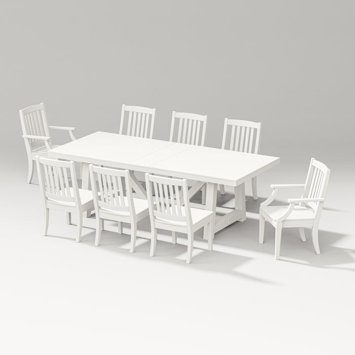 PW Designer Series Estate 9-Piece A-Frame Table Dining Set in Vintage White