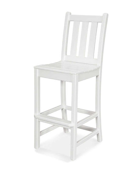 POLYWOOD Traditional Garden Bar Side Chair in White image