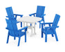 POLYWOOD Modern Curveback Adirondack 5-Piece Dining Set in Pacific Blue image