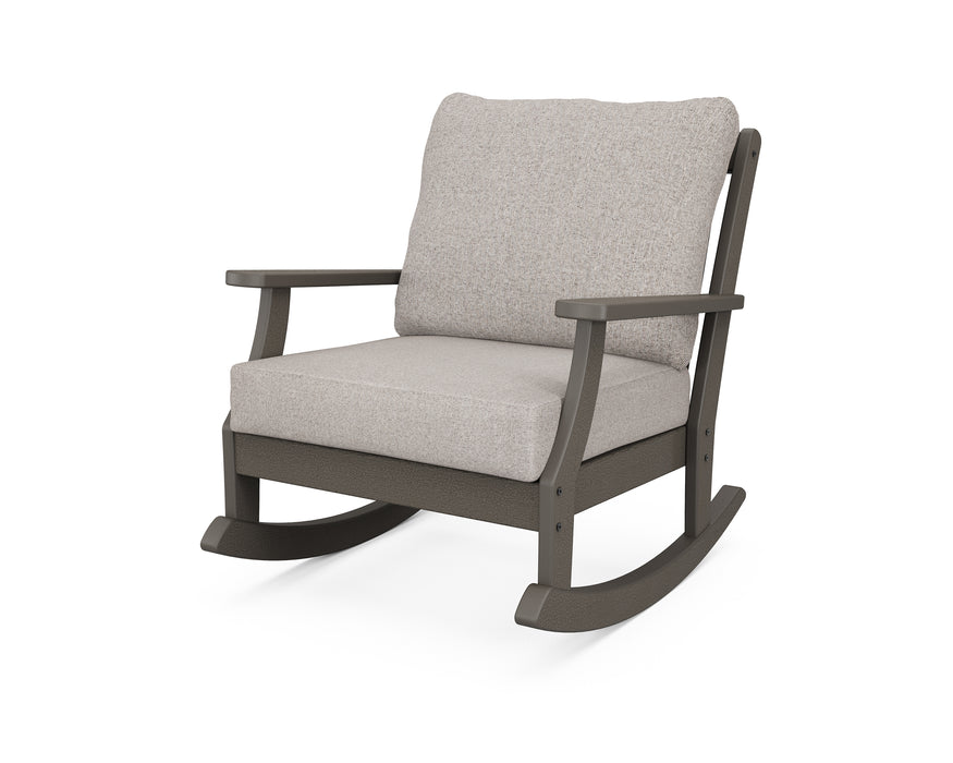 POLYWOOD Braxton Deep Seating Rocking Chair in Vintage Coffee / Weathered Tweed image