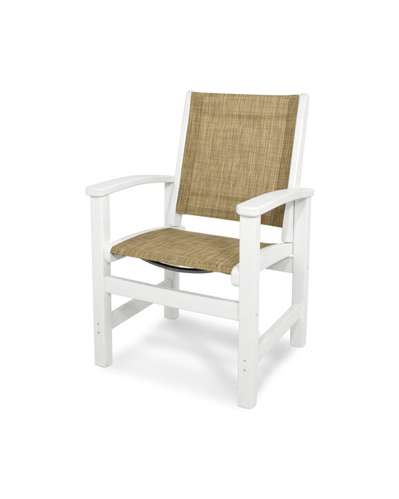 POLYWOOD Coastal Dining Chair in White / Burlap Sling image