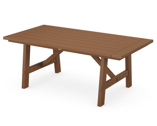 POLYWOOD Rustic Farmhouse 39" x 75" Dining Table in Teak image