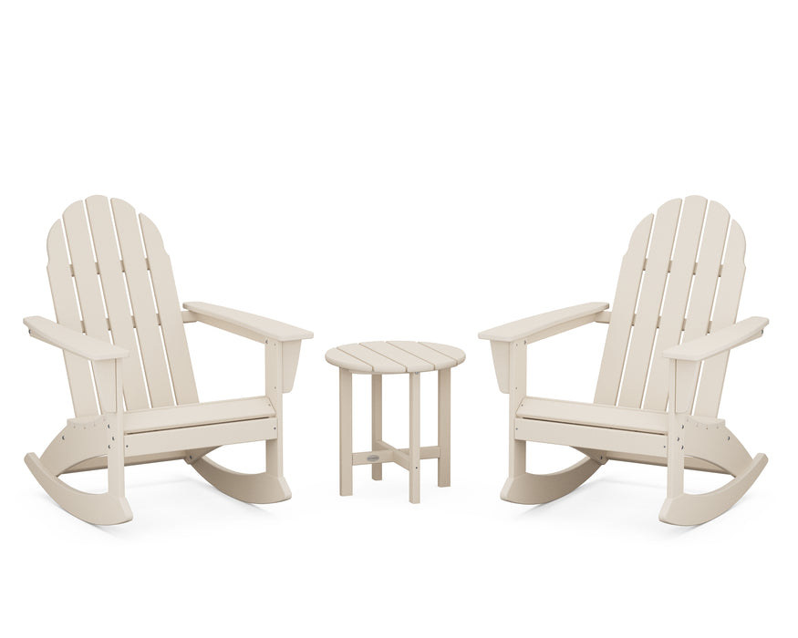 POLYWOOD Vineyard 3-Piece Adirondack Rocking Chair Set in Sand image