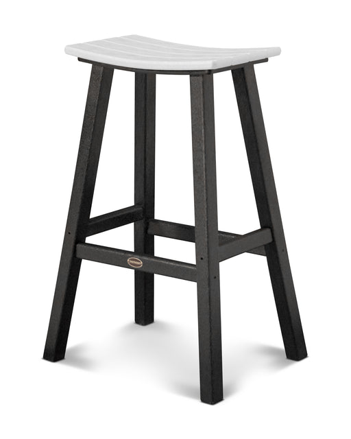 POLYWOOD Contempo 30" Saddle Bar Stool in Black / White image