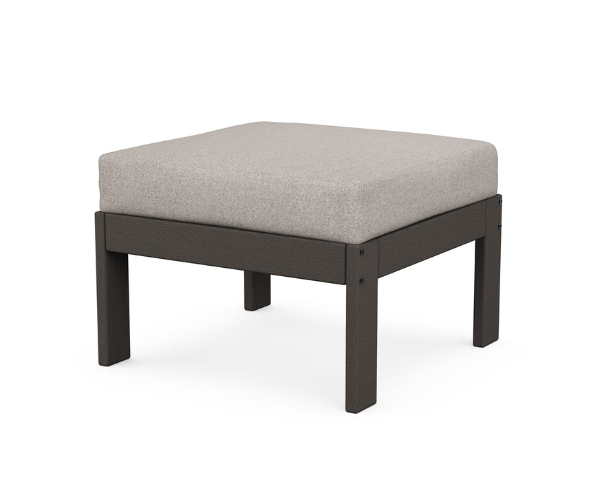 POLYWOOD Vineyard Modular Ottoman in Vintage Coffee / Weathered Tweed