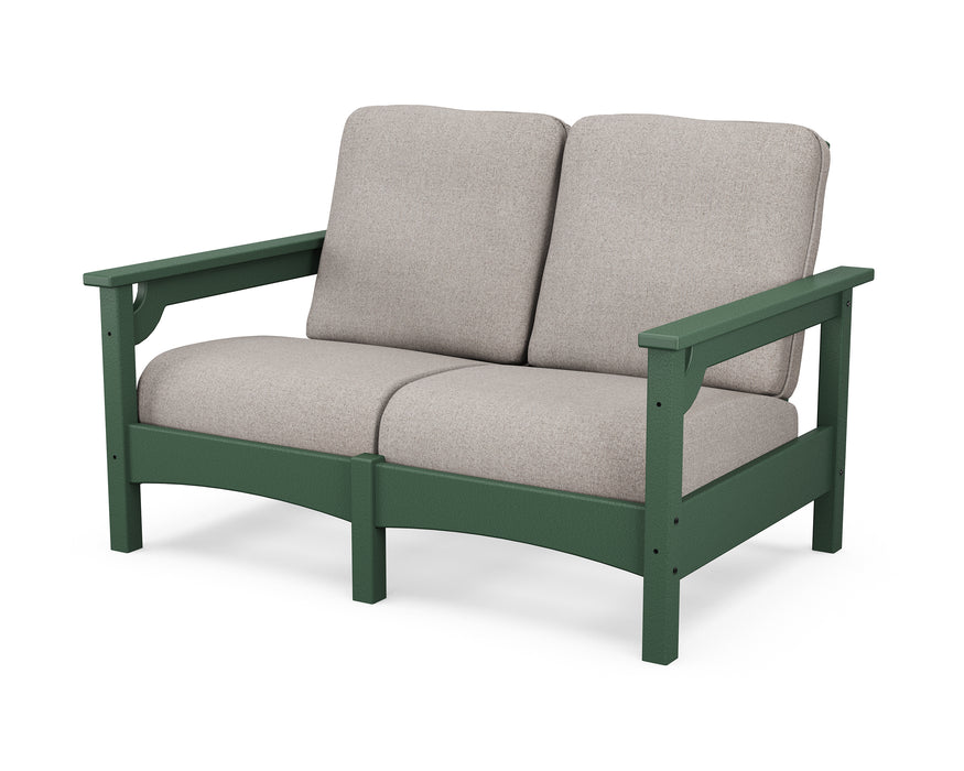 POLYWOOD Club Loveseat in Green / Weathered Tweed image