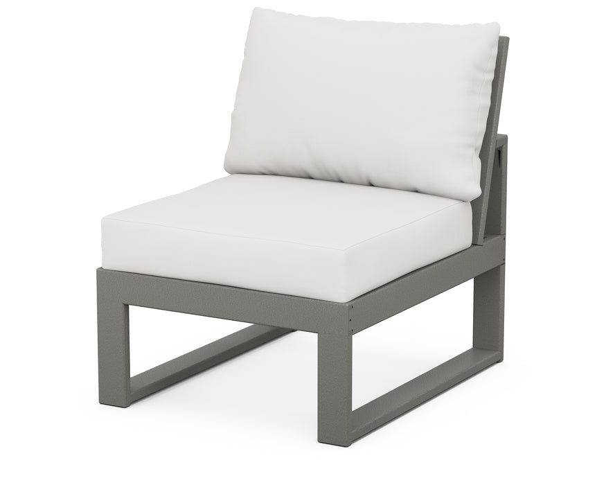 POLYWOOD Modular Armless Chair in Slate Grey / Natural Linen image